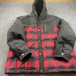 PENDLETON Men’s Signature Carver Hooded Coat Red/Black Plaid Puffer Jacket XXL